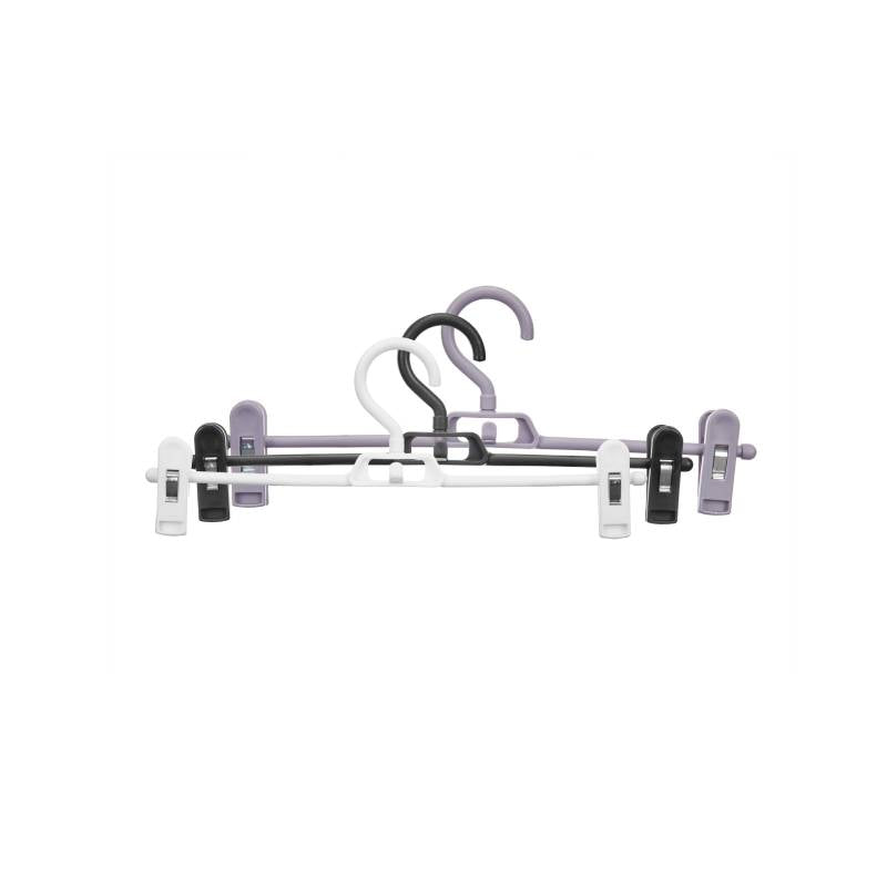 Hangers With Clips Set of 4pcs 3 Dark Colors Assort
