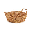 High Round Straw Centerpiece Dish With Handle