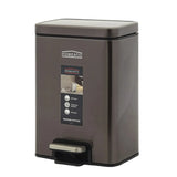 Homeatic Stainless Steel Pedal Bin 6L Metallic Brown