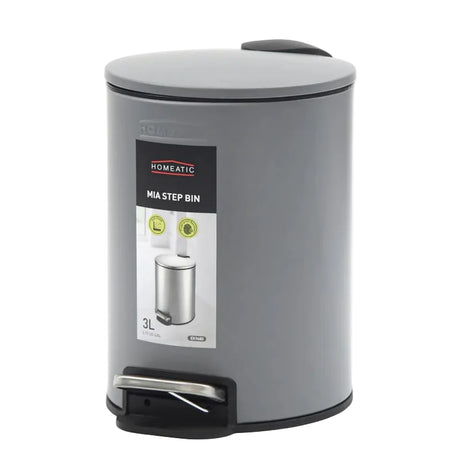 Homeatic Stainless Steel Step Bin 3L Grey