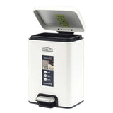 Homeatic Stainless Steel Pedal Bin 6L White