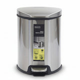 Homeatic Stainless Steel Soft Close Pedal Bin 9L Silver