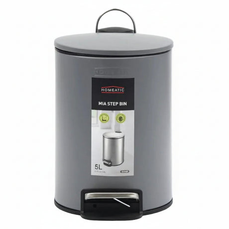 Homeatic Stainless Steel Step Bin 5L Grey