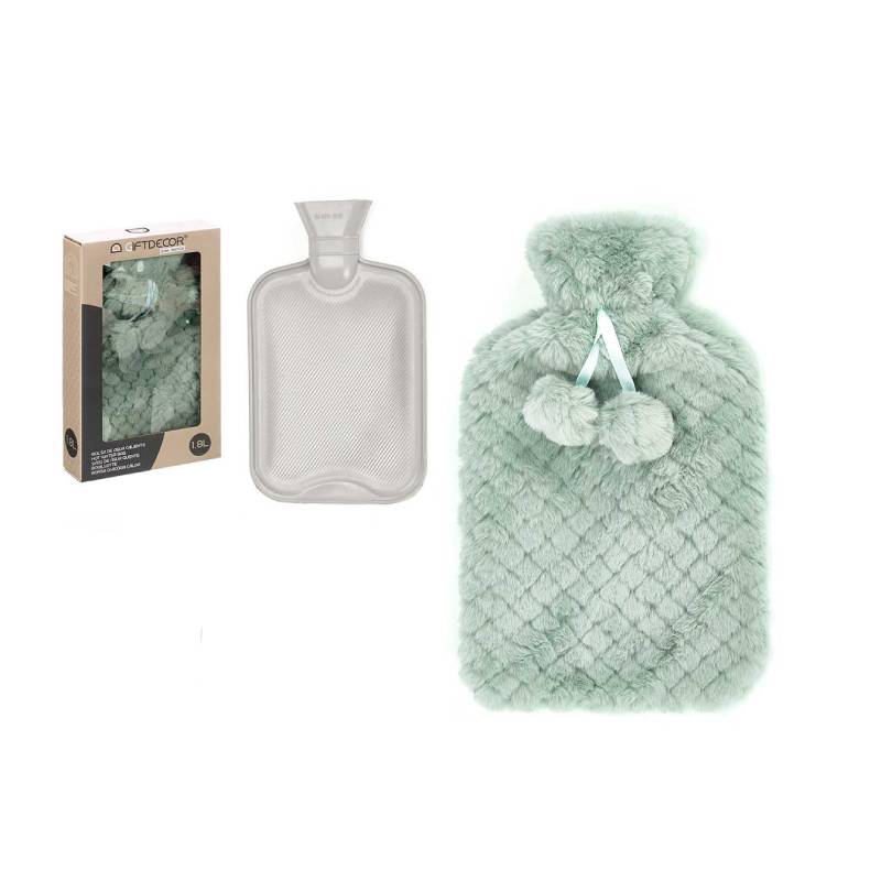Hot Water Bag 1.8L Green Pile Cover