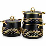 Hotpot Casserole Set Black Marble & Gold