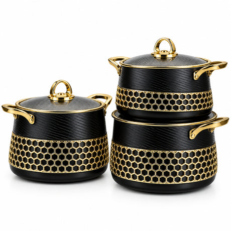 Hotpot Casserole Set Black Marble & Gold