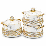 Hotpot Casserole Set White Marble & Gold
