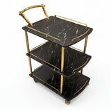 Euro Gold Kitchen Tea Trolley Black Marble