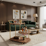 Euro Gold Kitchen Tea Trolley Wood Finish