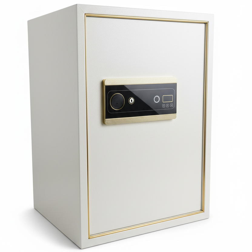 Smart Biometric Digital Solid Steel Safe XXL White