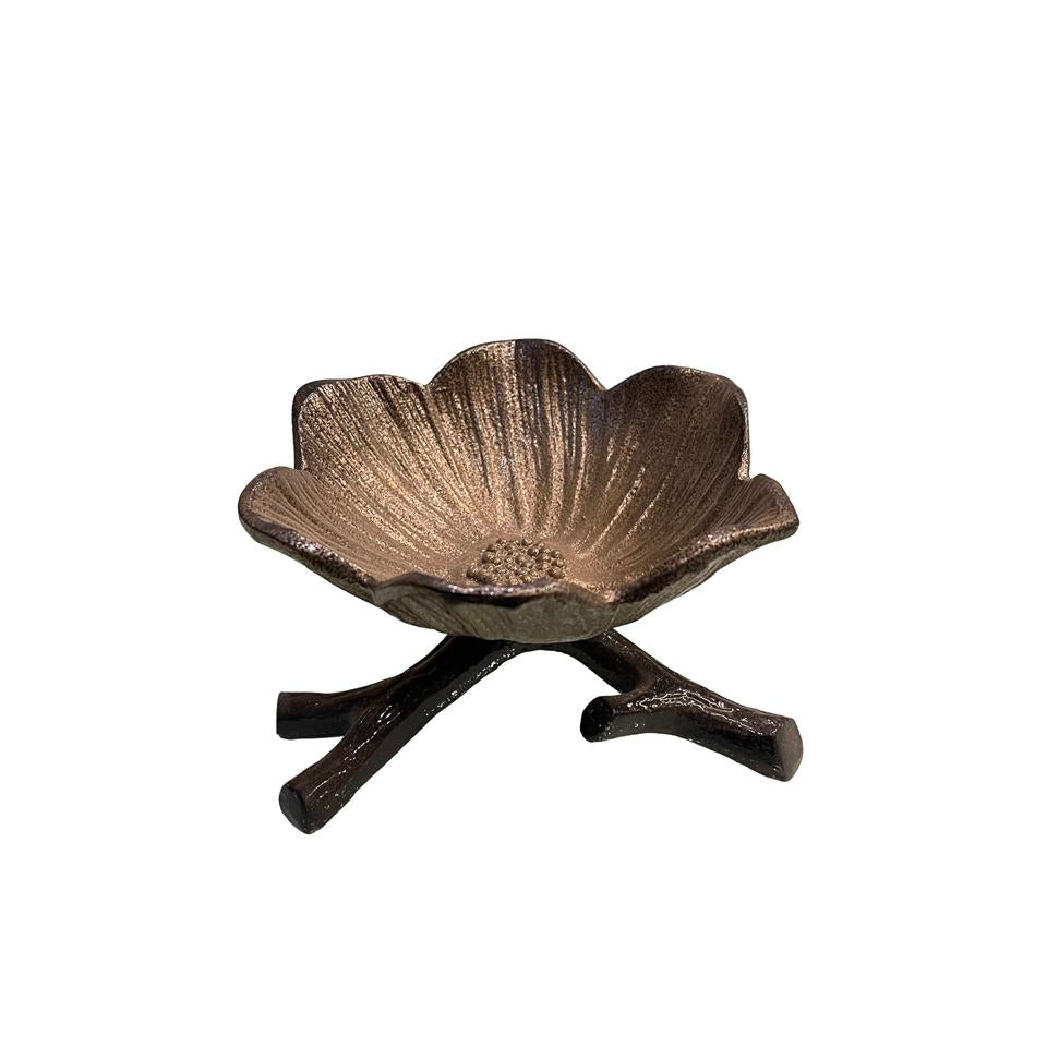 Damascus Flower Dish Antique & Black Small