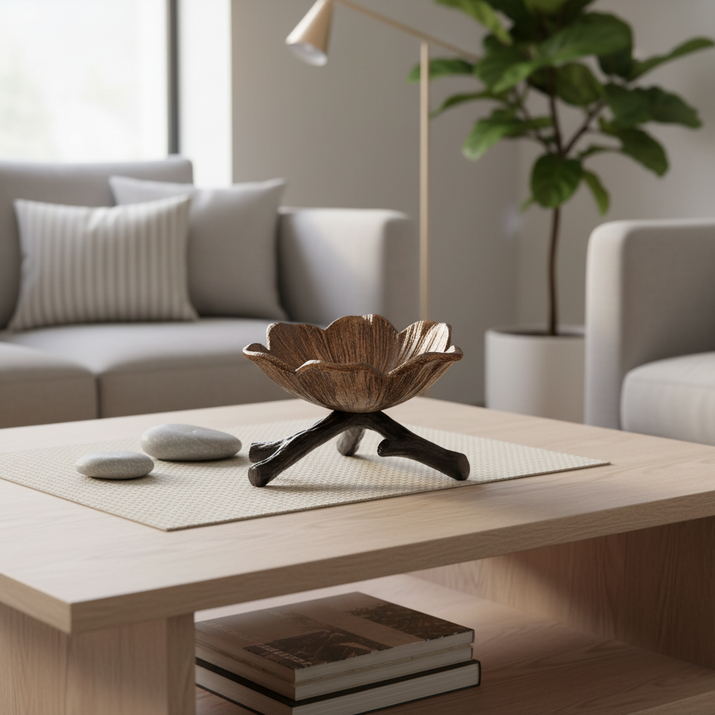 Damascus Flower Dish Antique & Black Small