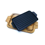 Cast Iron Sizzler 25cm With Wooden Base