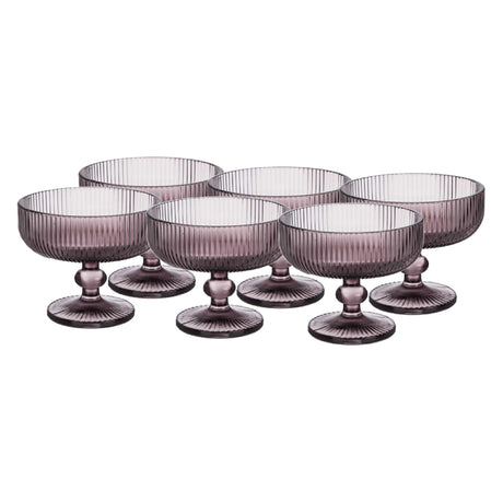 Ice Cream Glass Pink Stripes 310ml (Set of 6)