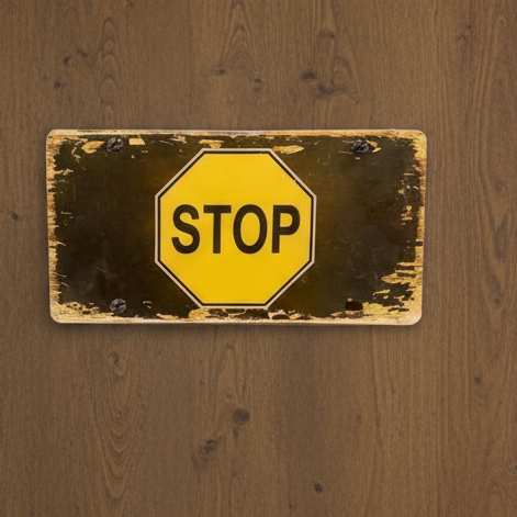 Stop Hanging Wooden Frame