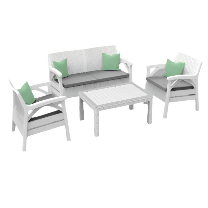 Santana Rattan Armchair (Set of 4pcs) White