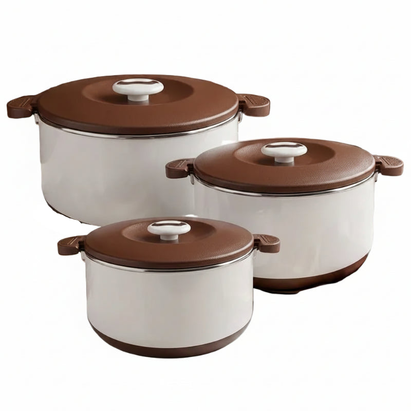 Insulated Food Warmer Brown (Set of 3)