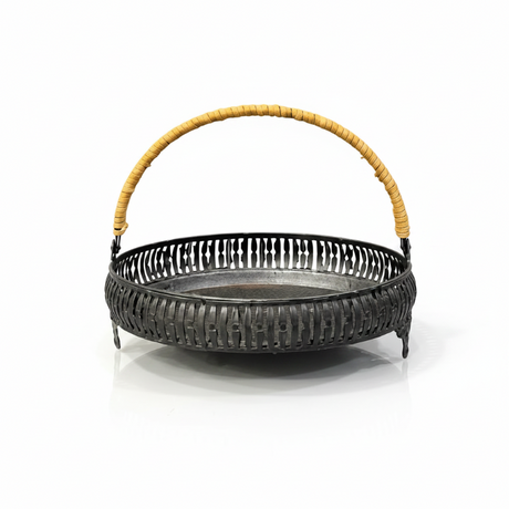 Iron Oval Fruit Basket Black