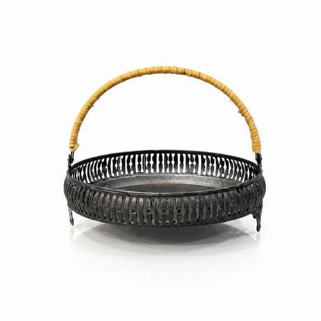 Iron Round Fruit Basket Black