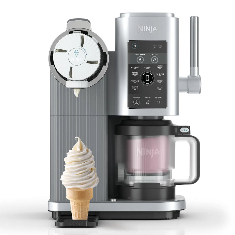 Ninja CREAMi Scoop & Swirl Ice Cream & Soft Serve Maker Platinum Silver