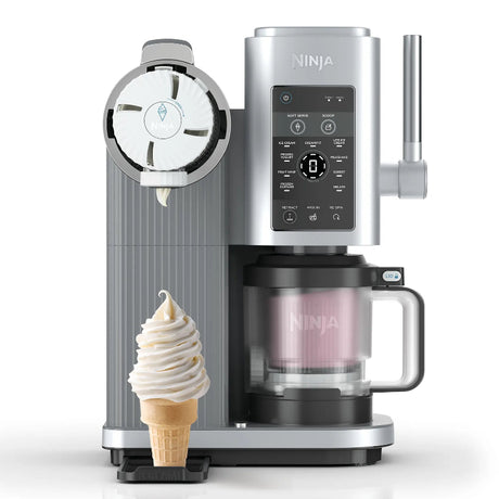 Ninja CREAMi Scoop & Swirl Ice Cream & Soft Serve Maker Platinum Silver