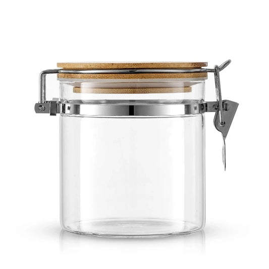 Borosilicate Glass Jar With Airtight Bamboo Lid 560ml