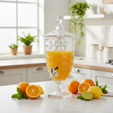 Floral Crystal Cut Glass Beverage Dispenser 3L