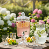 Ribbed Glass Beverage Dispenser 4.5L
