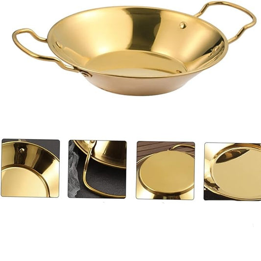 Stainless Steel Gold Plated Ramen Noodles Wok 24cm
