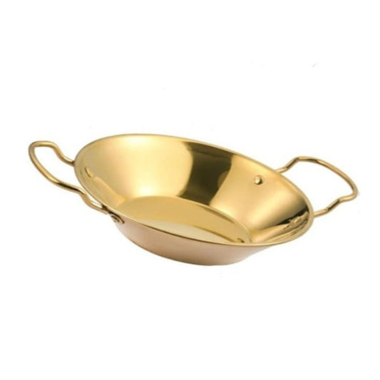 Stainless Steel Gold Plated Ramen Noodles Wok 28cm