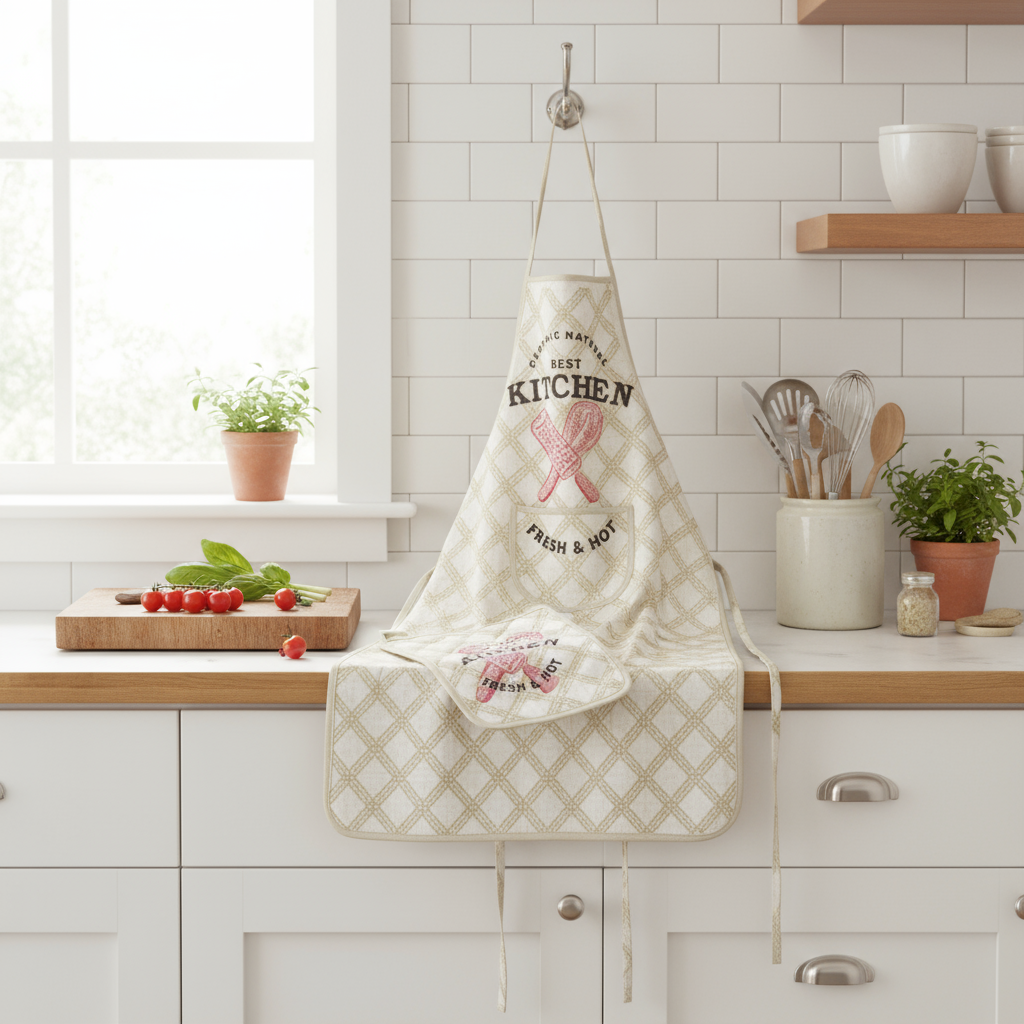 Kitchen Apron Dish Towel Curly Fresh