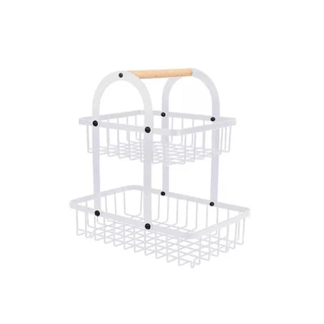 Iron 2 Tier Basket White