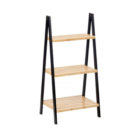 Ladder Rack 3 Shelves Bamboo Black