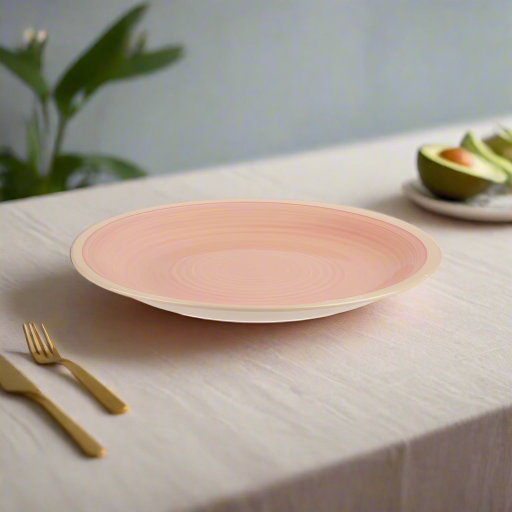 Large Stoneware Dinner Plate Pink 26.5cm