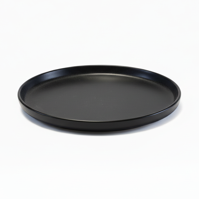Large Stoneware Dinner Serving Plate Black 26cm
