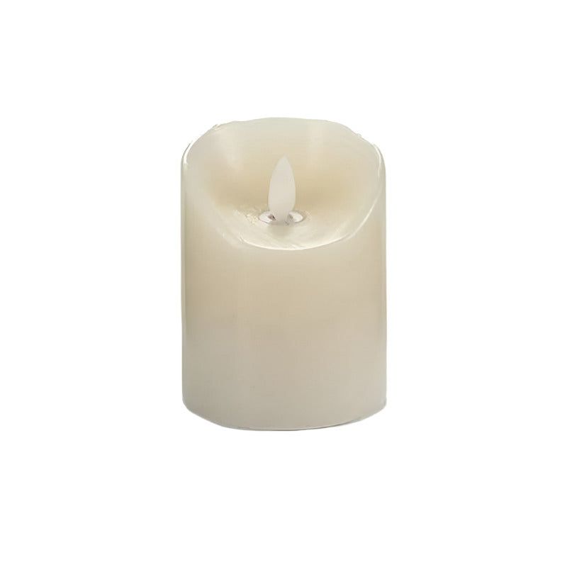Led Flame Cream Candle 10cm