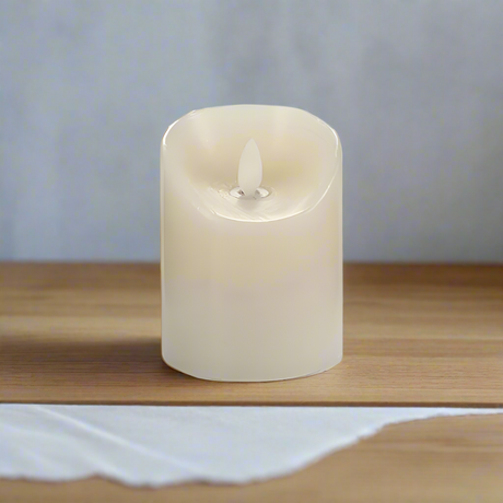 Led Flame Cream Candle 10cm