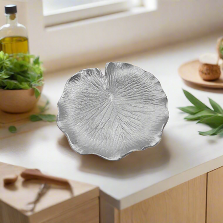 Lilly Leaf Serving Tray Silver