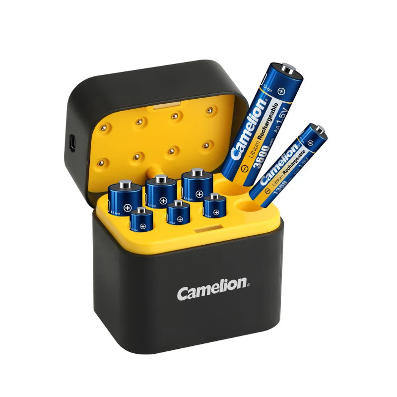 Camelion 1.5V Lithium-ion Battery & Charger Set (4x AA & 4x AAA)