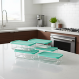 Glass Storage Containers Snow Set of 5pcs