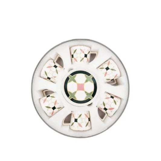 Cup & Saucer Set Fan Design (6pcs Set)