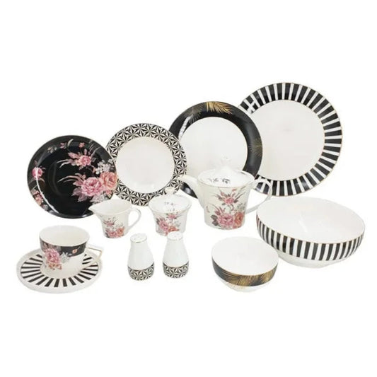 Dinner Set White & Black (47pcs Set)