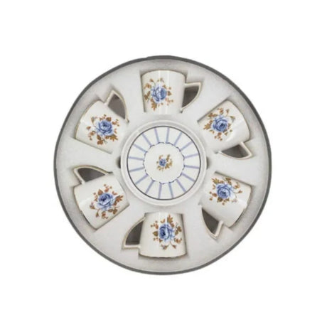 Cup & Saucer Set Blue Rose (6pcs Set)