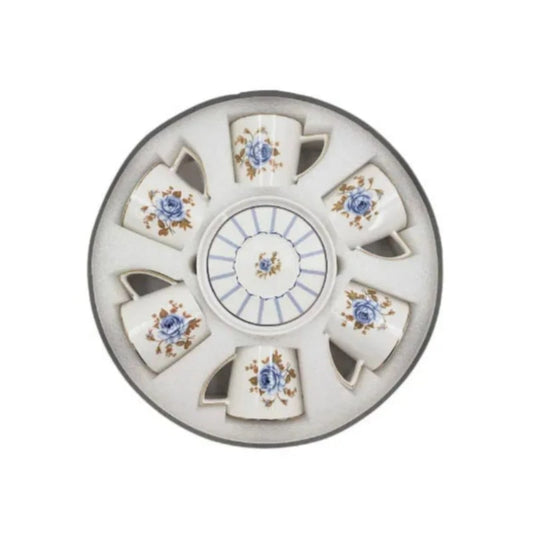 Cup & Saucer Set Blue Rose (6pcs Set)