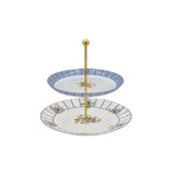 2 Tier Cake/Pastry Stand Blue Rose
