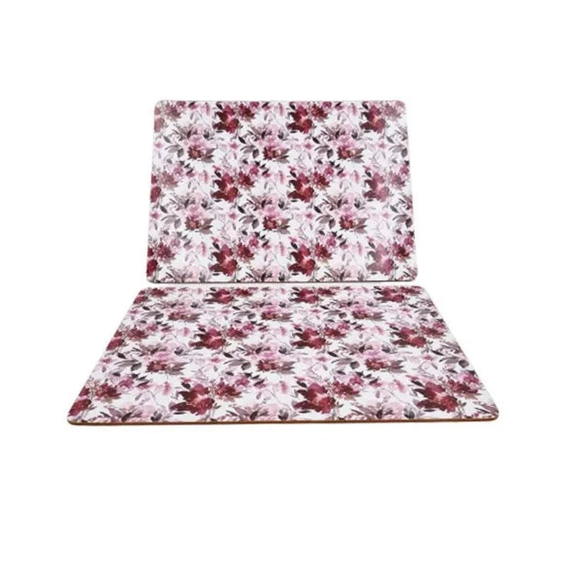 Dining Table Matt Floral Red (Set of 3)