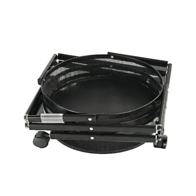 3 Tier Round Rotating Storage Trolley With Wheels Black