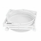 3 Tier Round Rotating Storage Trolley With Wheels White