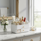 Makeup Organizer With Duo Drawers White