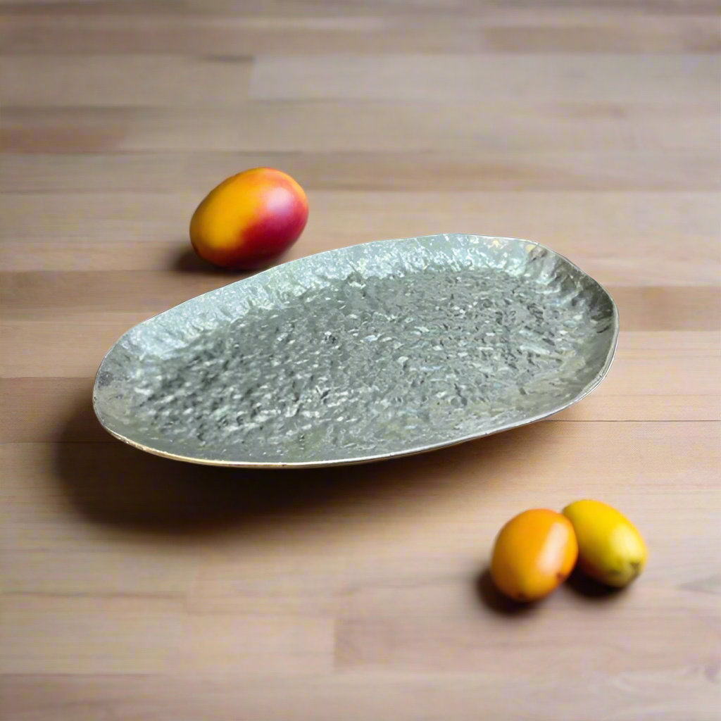 Mango Shape Dry Fruit Serving Tray Silver